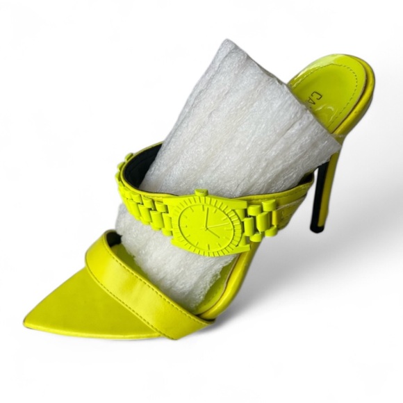 Cape Robbin Shoes - Cape Robbin Neon Yellow Watch-Strap Women's Sky High Heel Sandals Sz 7